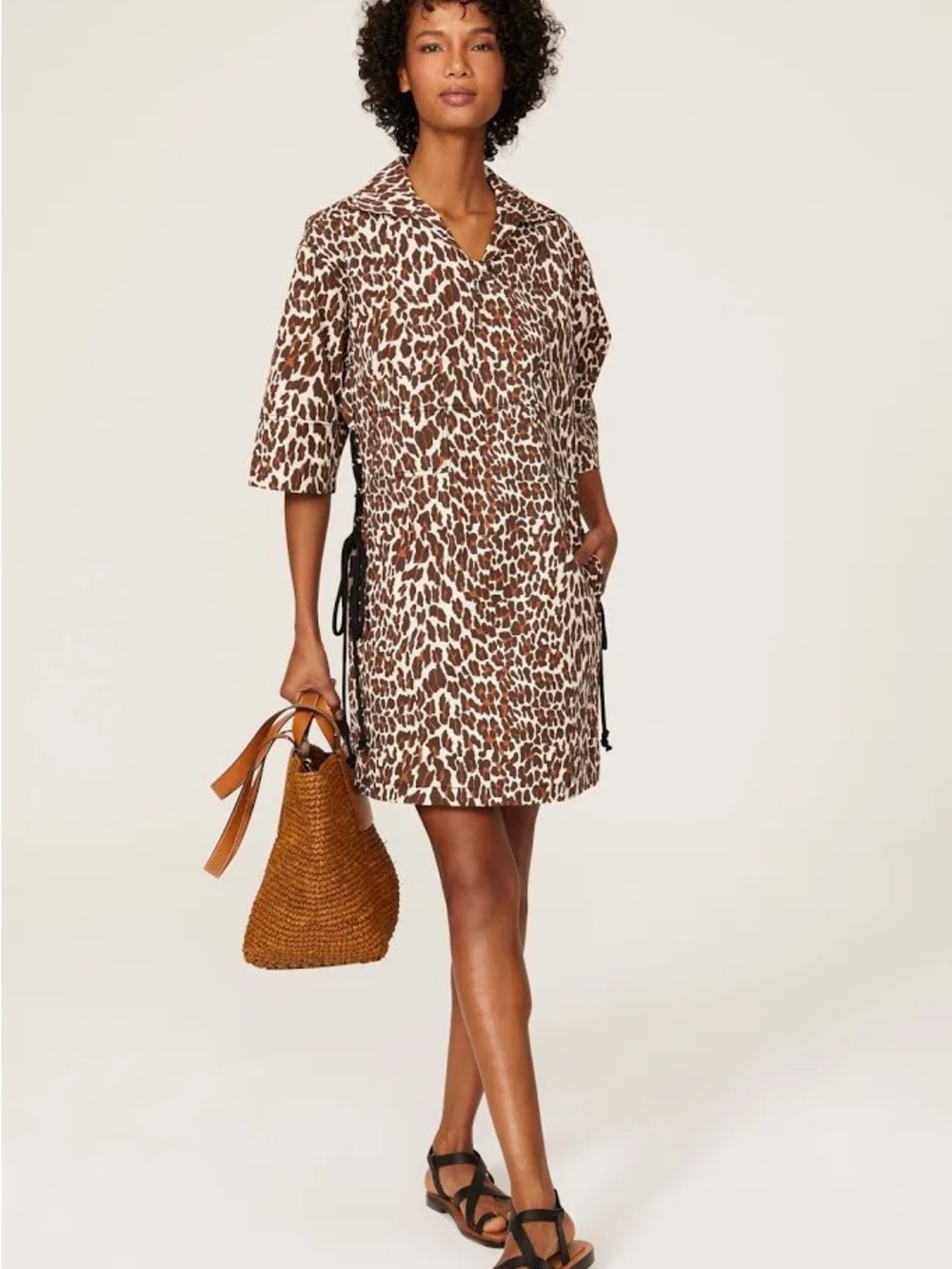 Tory Burch Leopard-Print Poplin shirt Dress